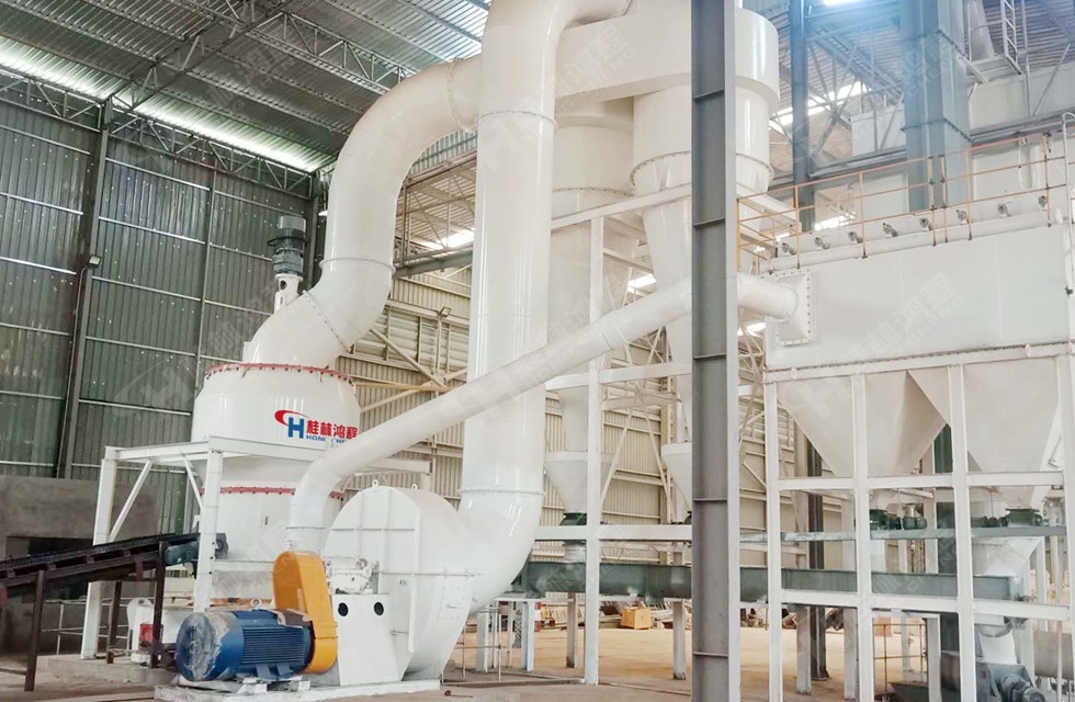 東南亞大型重晶石雷蒙磨粉生產(chǎn)線